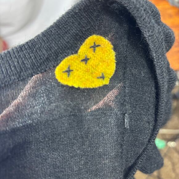 Anthropologie Moth Wool Blend Ruffle Front Pullover Sweater Scoop Neck Medium - Picture 6 of 6